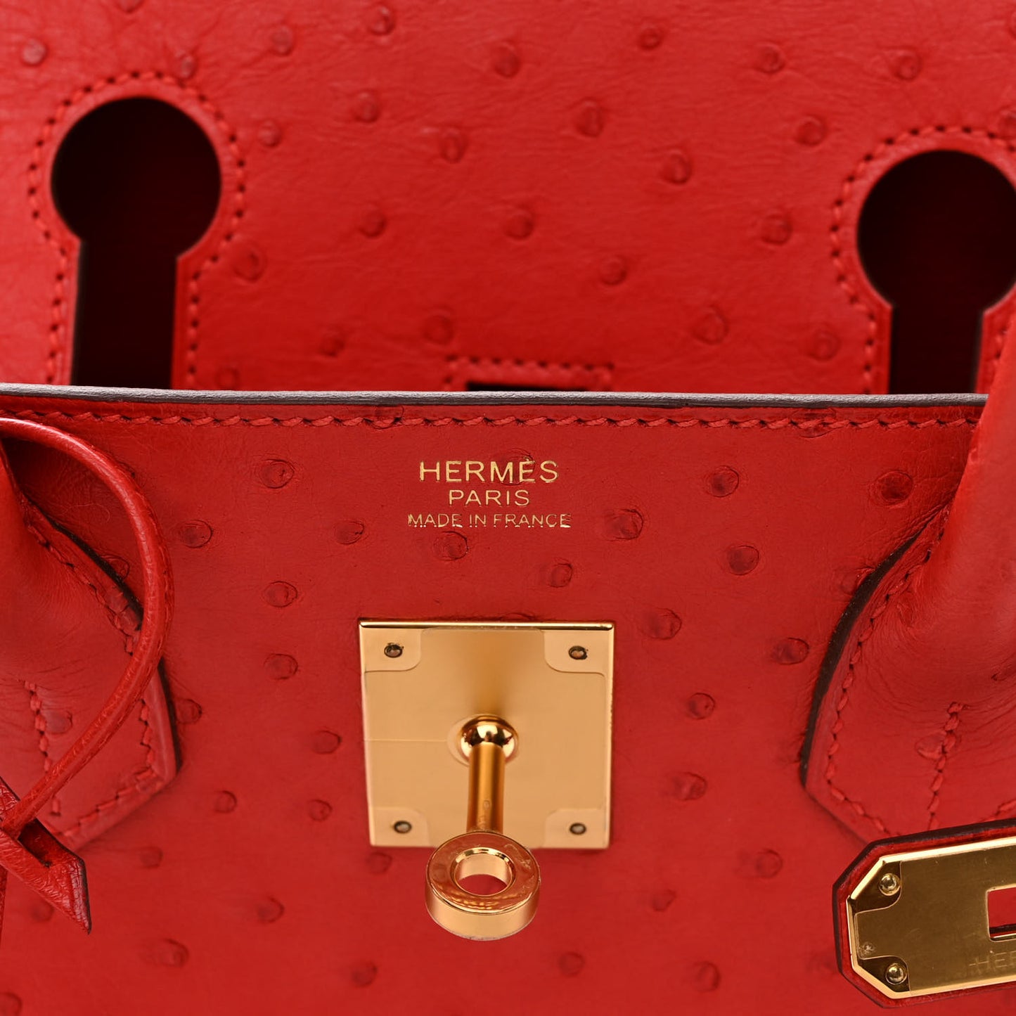 Ostrich Birkin 30 Rouge Vif