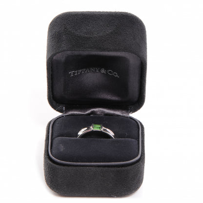 Tiffany 18k White Gold Green Tourmaline Stacking Ring 7.5 6 of 6