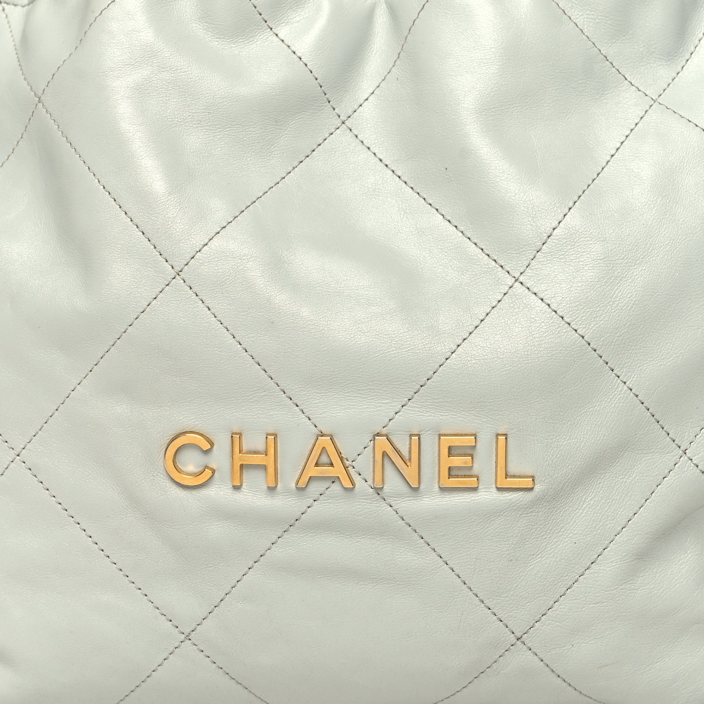 Shiny Calfskin Quilted Small Chanel 22 Grey