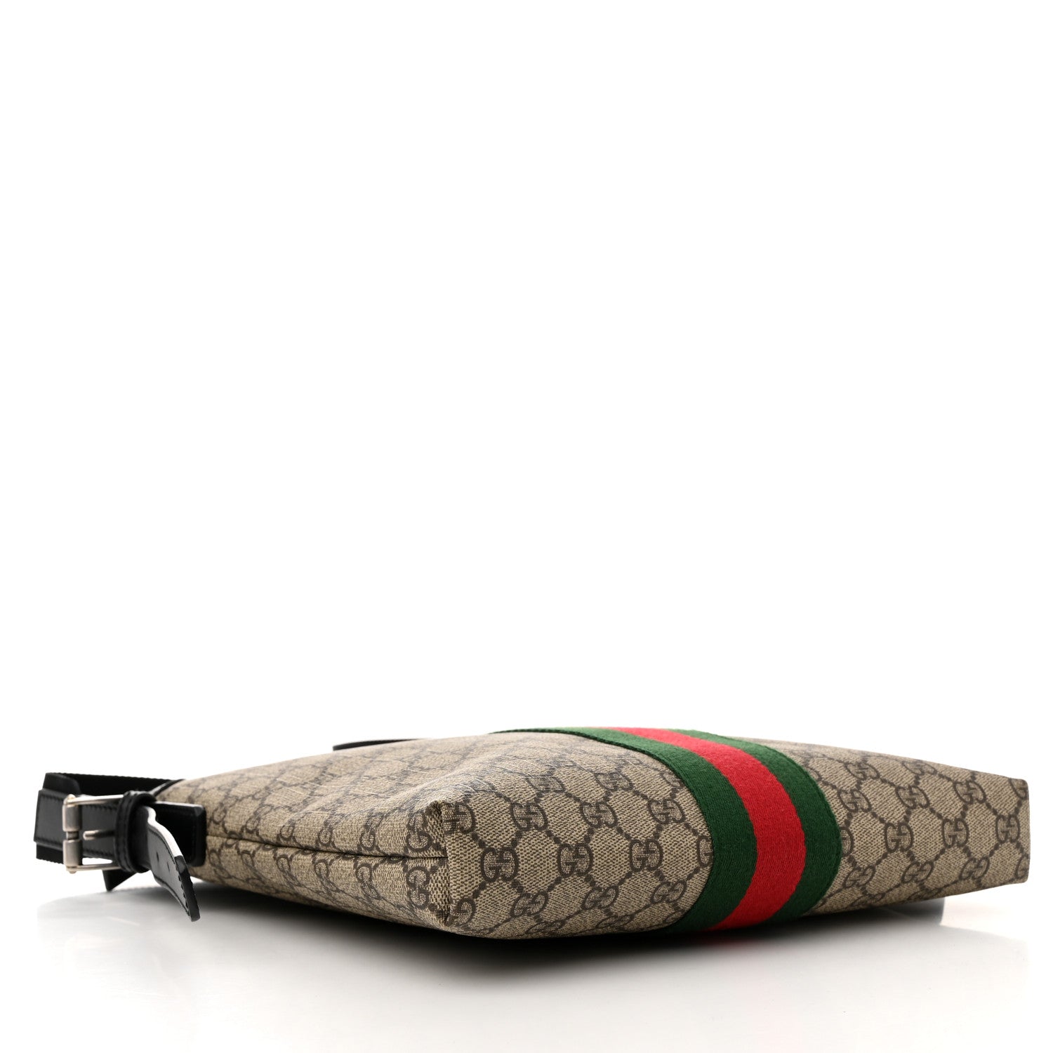 Gucci GG Supreme Monogram Web Messenger Bag Black 4 of 14