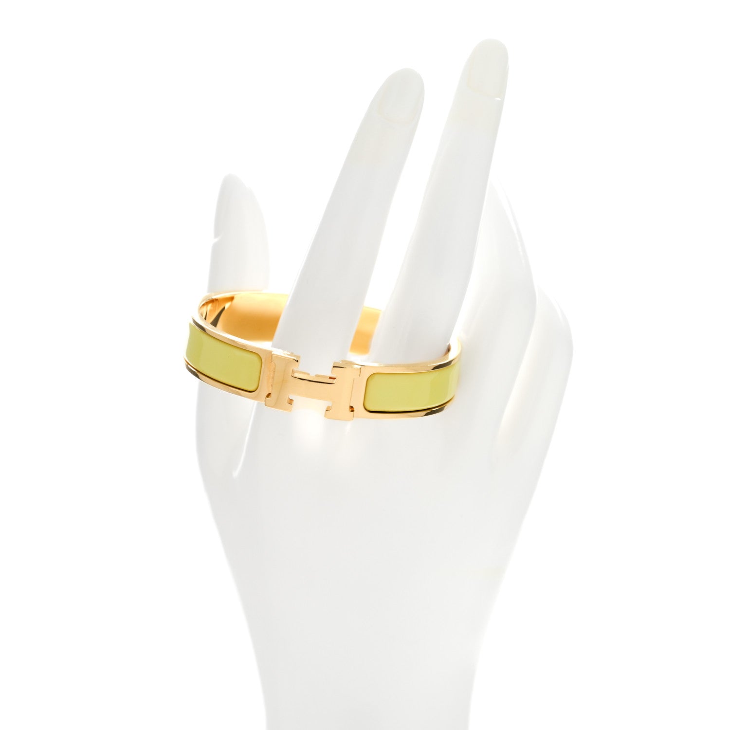 Hermes Enamel Narrow Clic Clac H Bracelet PM Jaune D'Or 2 of 4