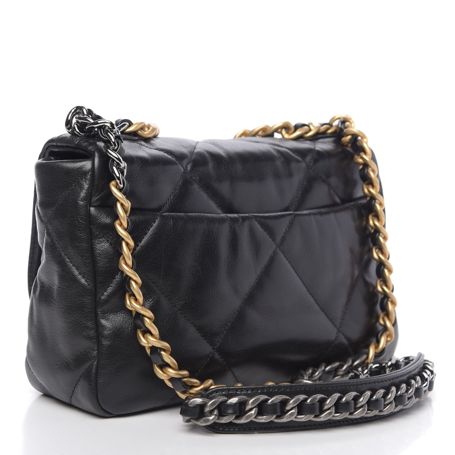 Chanel Goatskin Quilted Medium 19 Flap Black 3 of 10