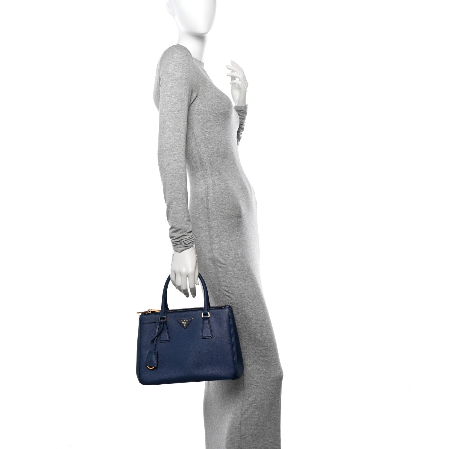 Prada Saffiano Small Galleria Double Zip Tote Bluette 2 of 13