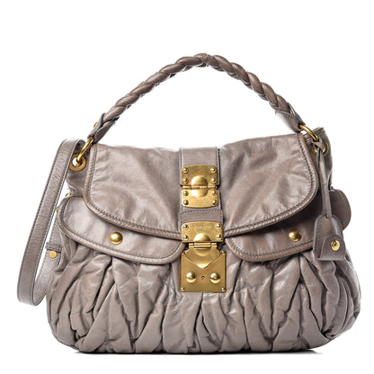 Miu Miu Nappa Matelasse Coffer Hobo Fumo 1 of 15
