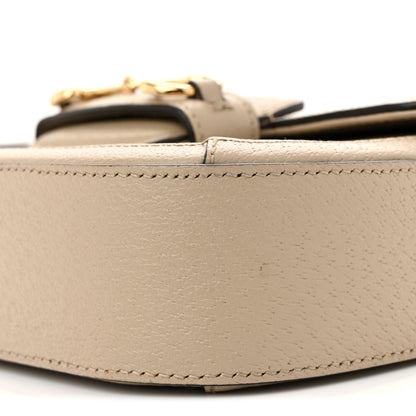 Gucci GG Supreme Monogram Textured Dollar Calfskin Web Mini Horsebit 1955 Shoulder Bag Beige Mystic White Oatmeal 10 of 12