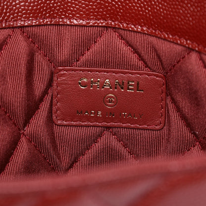 Chanel Caviar Quilted Medium Golden Class Pouch Dark Red 6 of 8