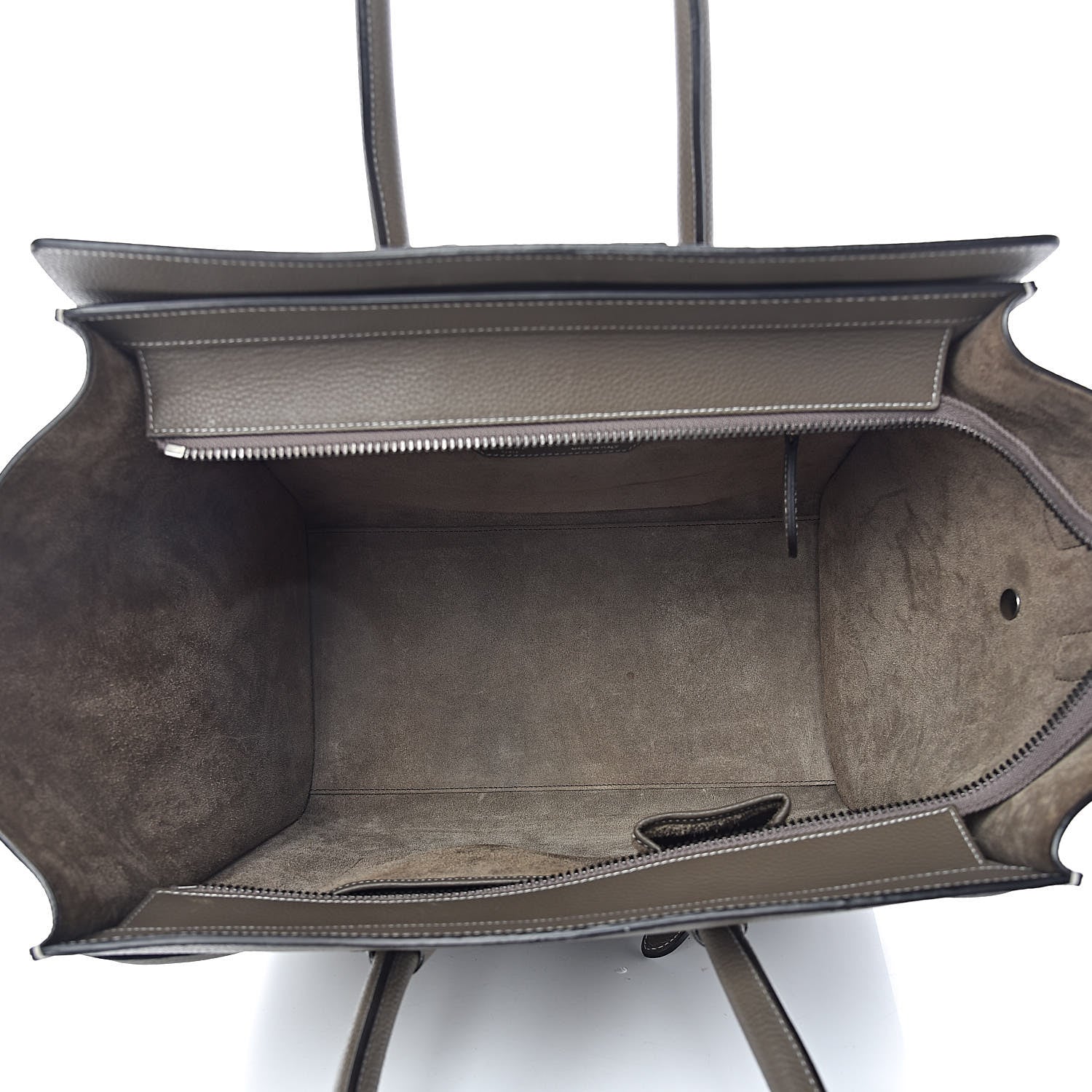 Celine Drummed Calfskin Mini Luggage Souris 5 of 11