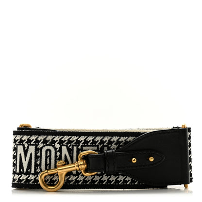 Christian Dior Canvas Houndstooth Embroidered 30 Montaigne Shoulder Strap Black White 1 of 6