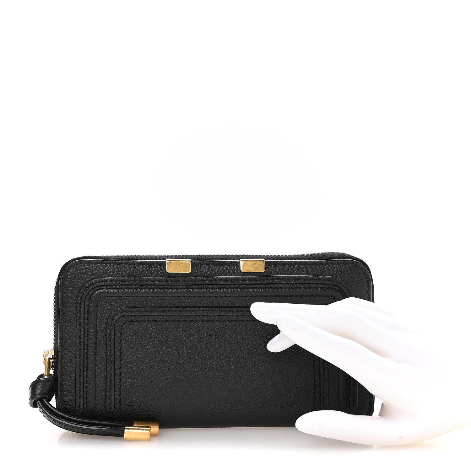 Chloe Grained Calfskin Marcie Long Zip Around Wallet Black 2 of 8