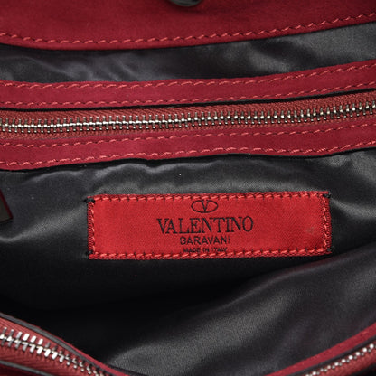 Valentino Garavani Suede Medium Nuage Bow Hobo Burgundy 6 of 7