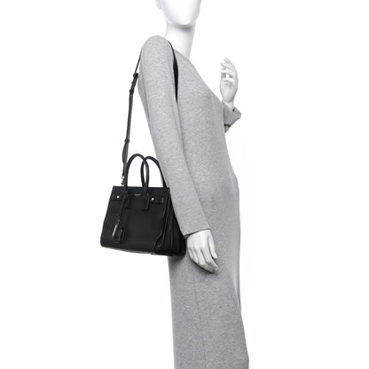 Saint Laurent Grained Calfskin Baby Sac De Jour Souple Black 2 of 10
