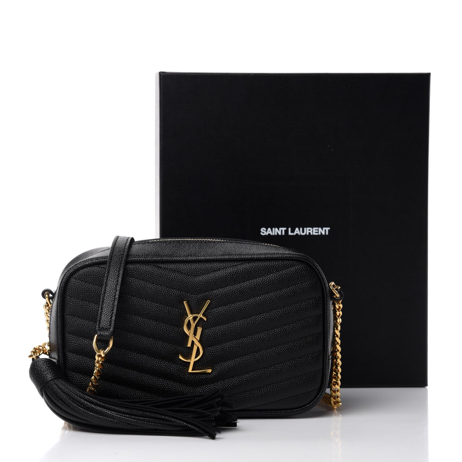 Saint Laurent Grain De Poudre Matelasse Monogram Mini Lou Camera Bag Black 11 of 11