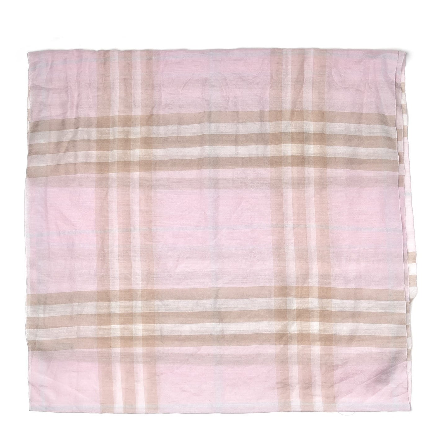 Wool Silk Giant Check Lightweight Scarf