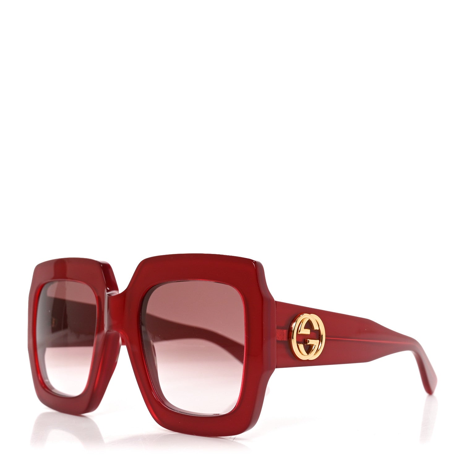 Gucci Square Web Frame GG0178S Sunglasses Red 1 of 7