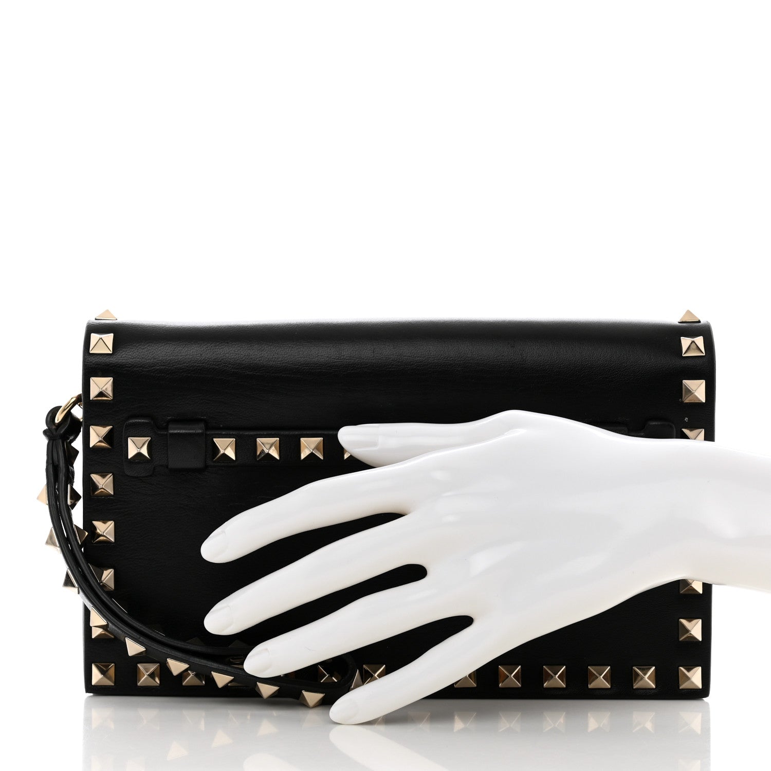 Valentino Garavani Nappa Rockstud Wristlet Clutch Black 2 of 7