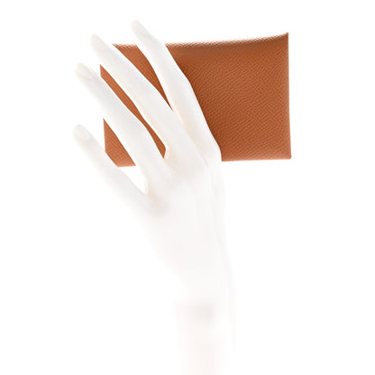 Hermes Epsom Calvi Card Case Gold 2 of 7