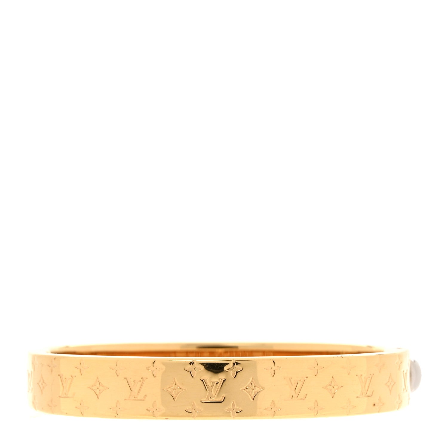 Louis Vuitton Brass Monogram Nanogram Cuff S Gold 3 of 6