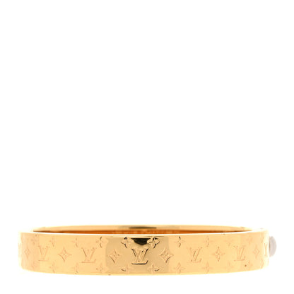 Louis Vuitton Brass Monogram Nanogram Cuff S Gold 3 of 6