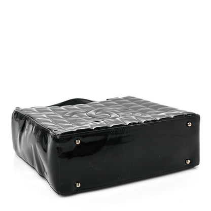 Chanel Patent Quilted CC Chocolate Bar Tote Black 3 of 7