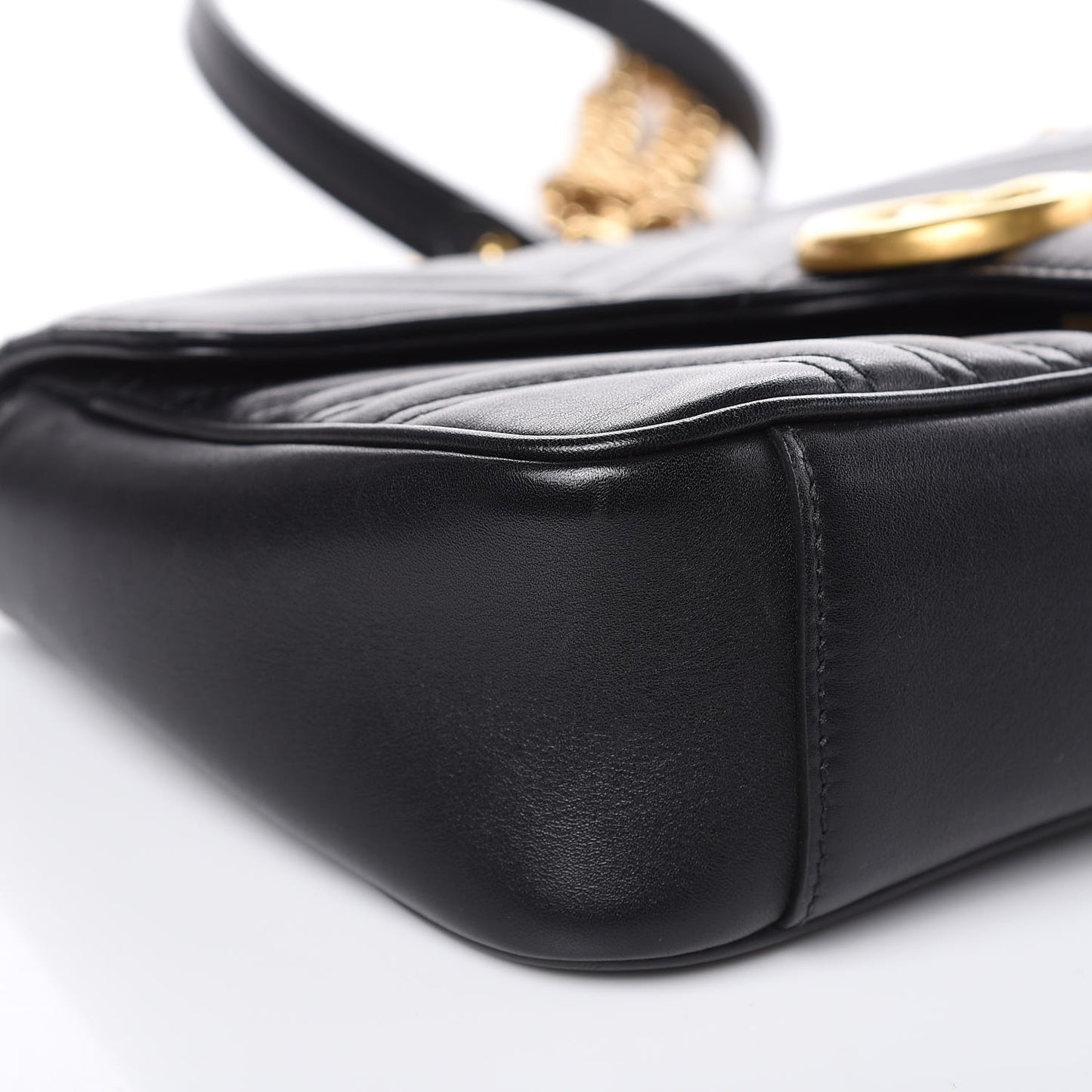 Calfskin Matelasse Small GG Marmont Shoulder Bag Black