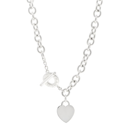 Tiffany Sterling Silver Heart Tag Toggle Necklace 1 of 5