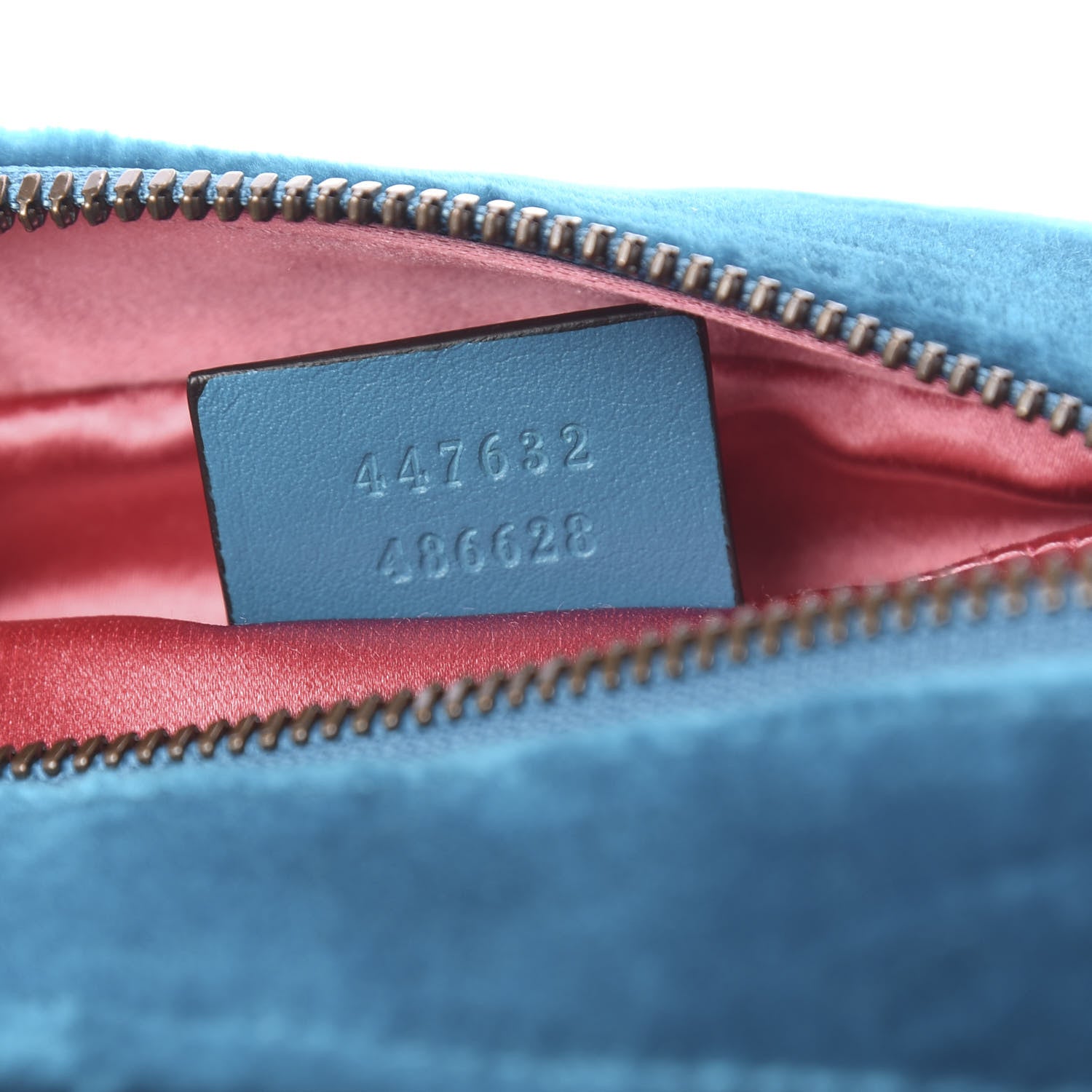 Gucci Velvet Matelasse Small GG Marmont Chain Shoulder Bag Pavone Cyan 6 of 9