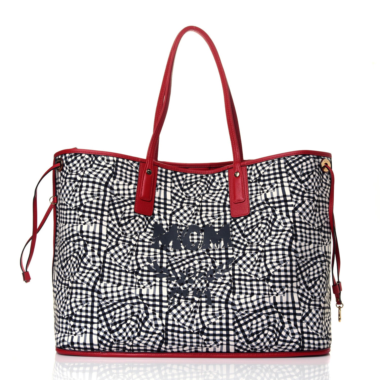 MCM Visetos Large Liz Reversible Shopper Tote Ruby Red 6 of 13