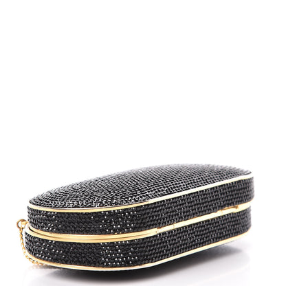 Judith Leiber Swarovski Crystal Minaudiere Clutch Black Gold 4 of 10