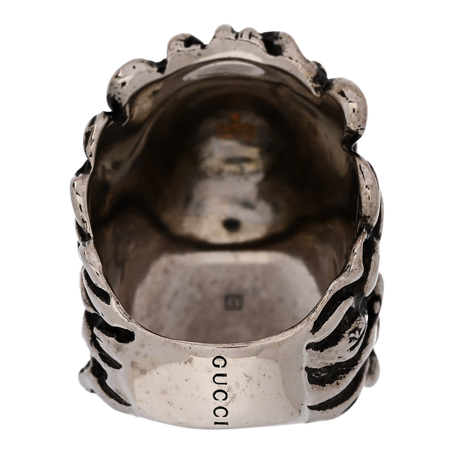 Metal Crystal Lion Head Ring 16 7.5 multicolor 56 7.5 Silver