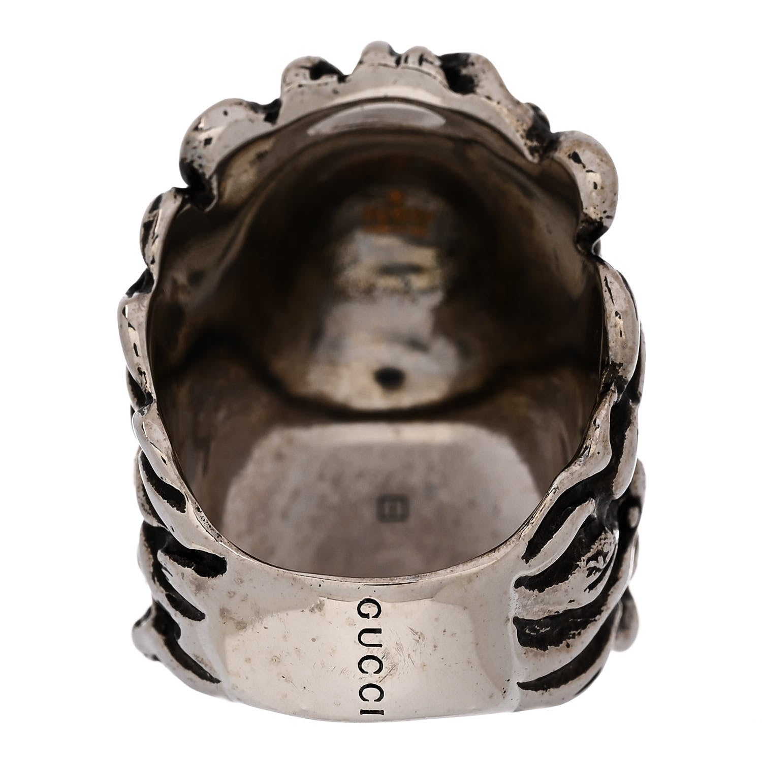 Gucci Metal Crystal Lion Head Ring 16 7.5 multicolor 56 7.5 Silver 4 of 8