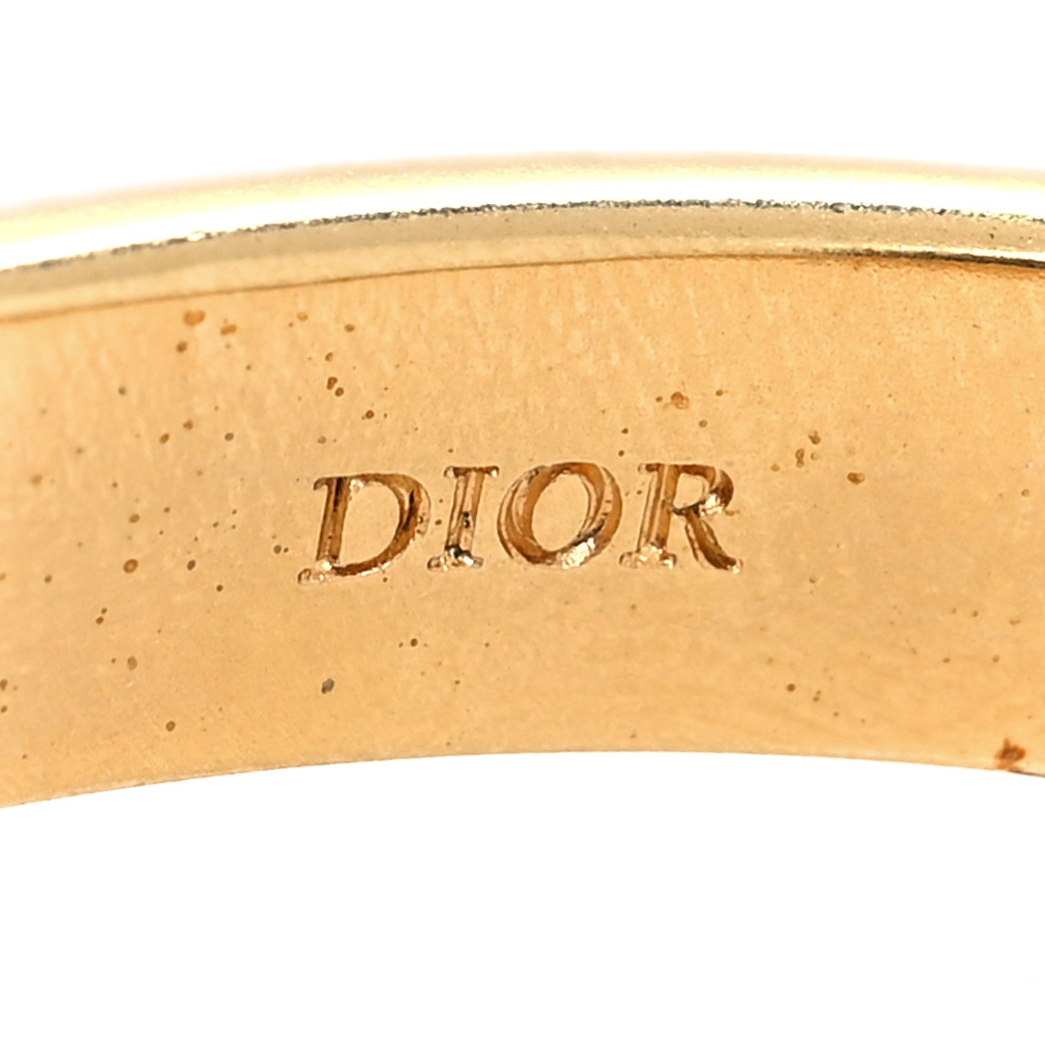 Christian Dior Metal Enamel Code Bangle Bracelet White Gold White 4 of 4