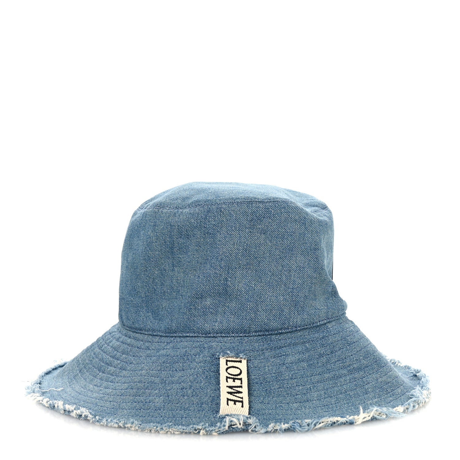 Loewe X PAULA'S IBIZA Denim Frayed Fisherman Bucket Hat 59 Blue 4 of 9
