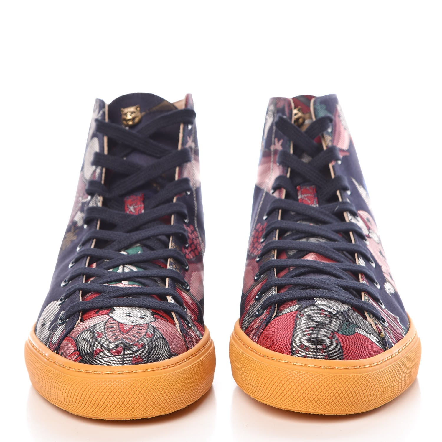Gucci X DISNEY Jacquard Japanese Donald Duck Mens High Top Sneakers 6.5 Tide Multicolor 2 of 11