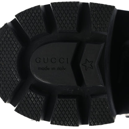 Gucci Tweed GG Monogram Lace Up Combat Ankle Boots 37.5 37.5 Black 6 of 10