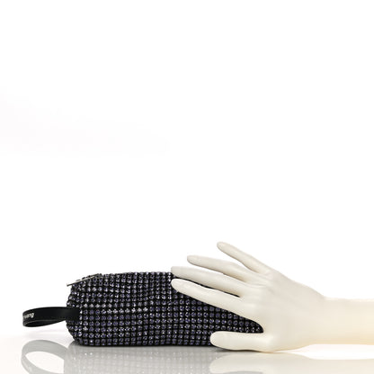 Alexander Wang Mesh Crystal Rhinestone Pencil Pochette Black Purple 2 of 11