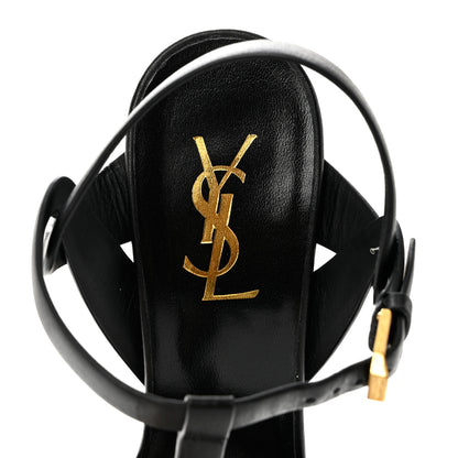 Saint Laurent Calfskin Tribute 105 Platform Sandals 39 Black 7 of 8