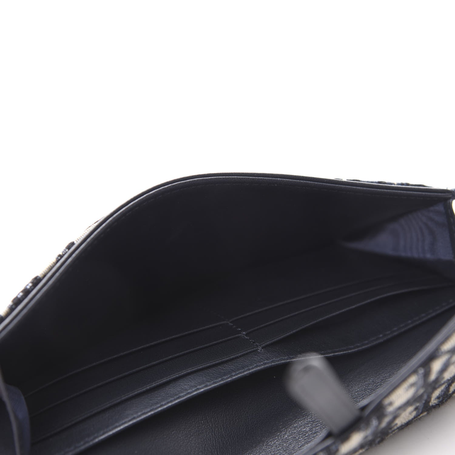 Christian Dior Oblique Saddle Chain Long Wallet Blue 5 of 9