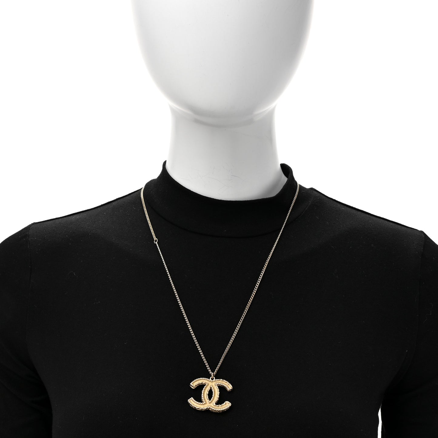 Crystal Enamel CC Reversible Pendant Necklace Gold