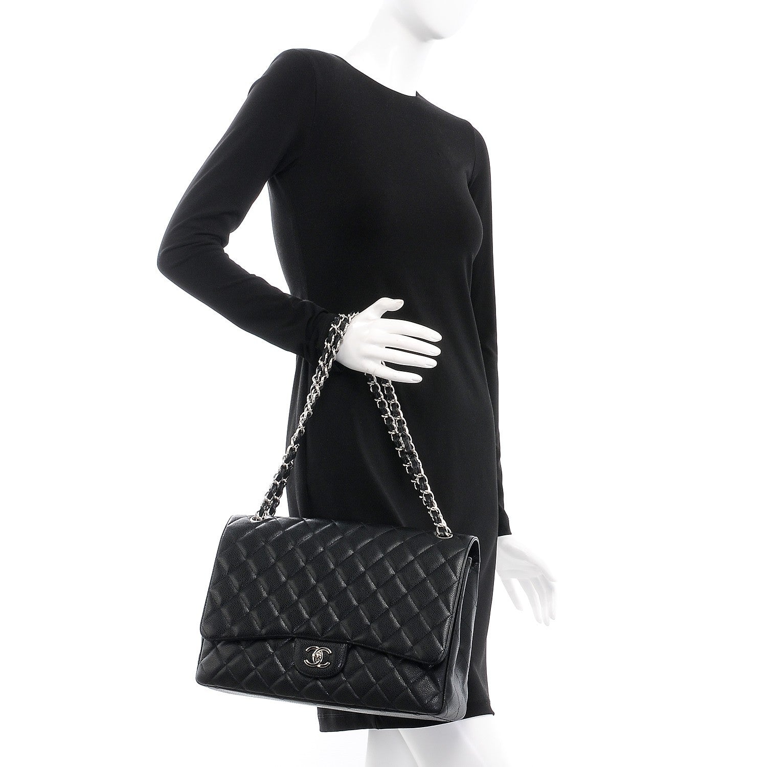 Chanel Caviar Quilted Maxi Single Flap Black 3 of 8