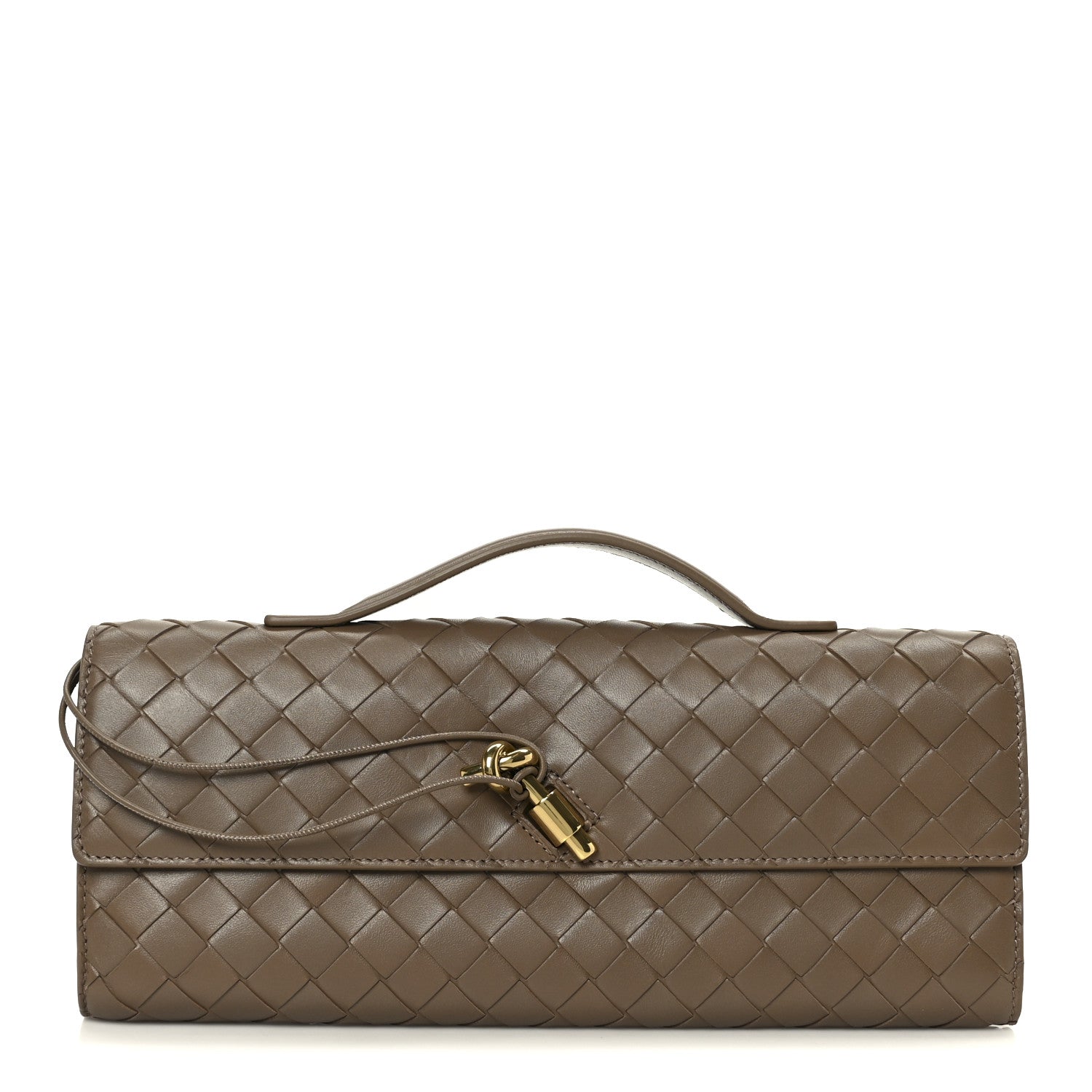 Bottega Veneta Nappa Intrecciato Long Andiamo Top Handle Clutch Pinecone 1 of 8