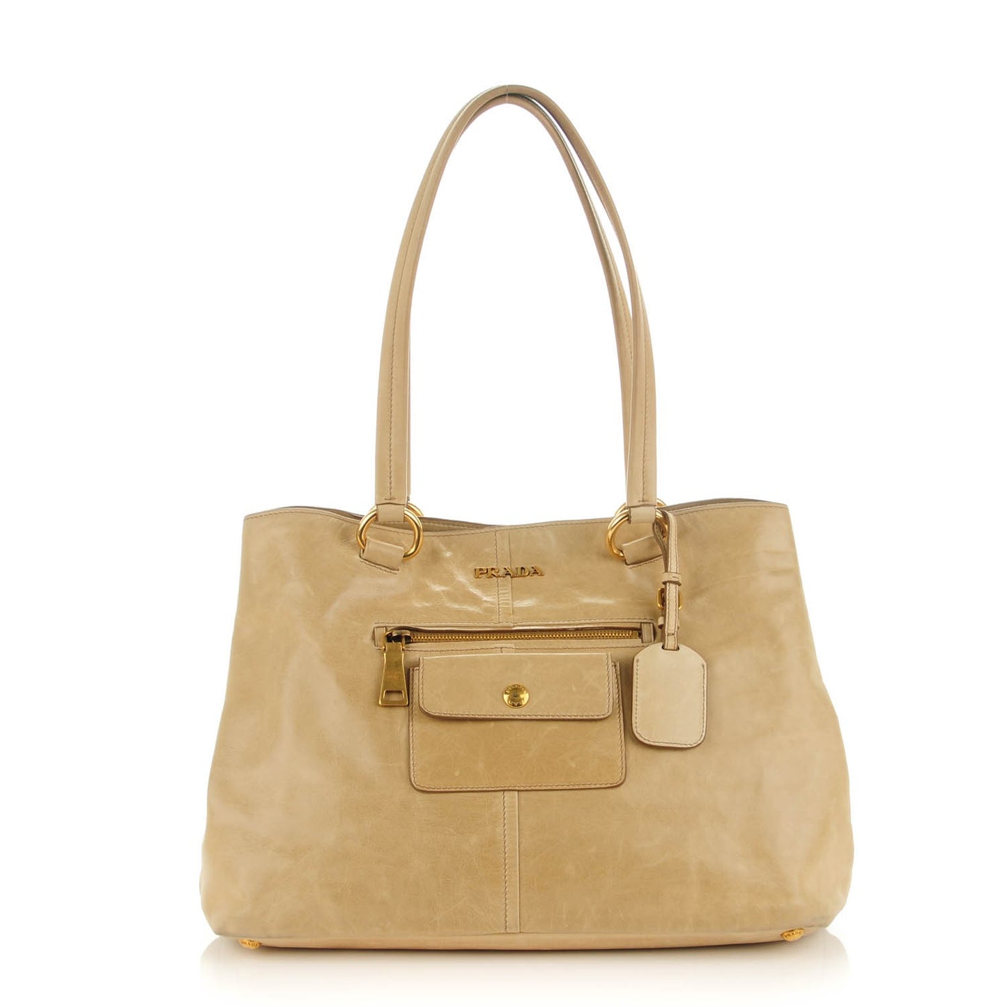 Vitello Shine Shoulder Bag Quarzo