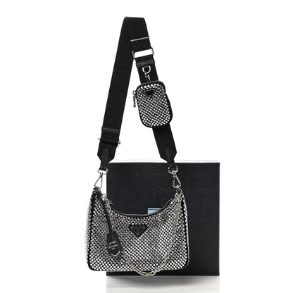 Prada Satin Crystal Re-Edition 2005 Shoulder Bag Cristal 14 of 14