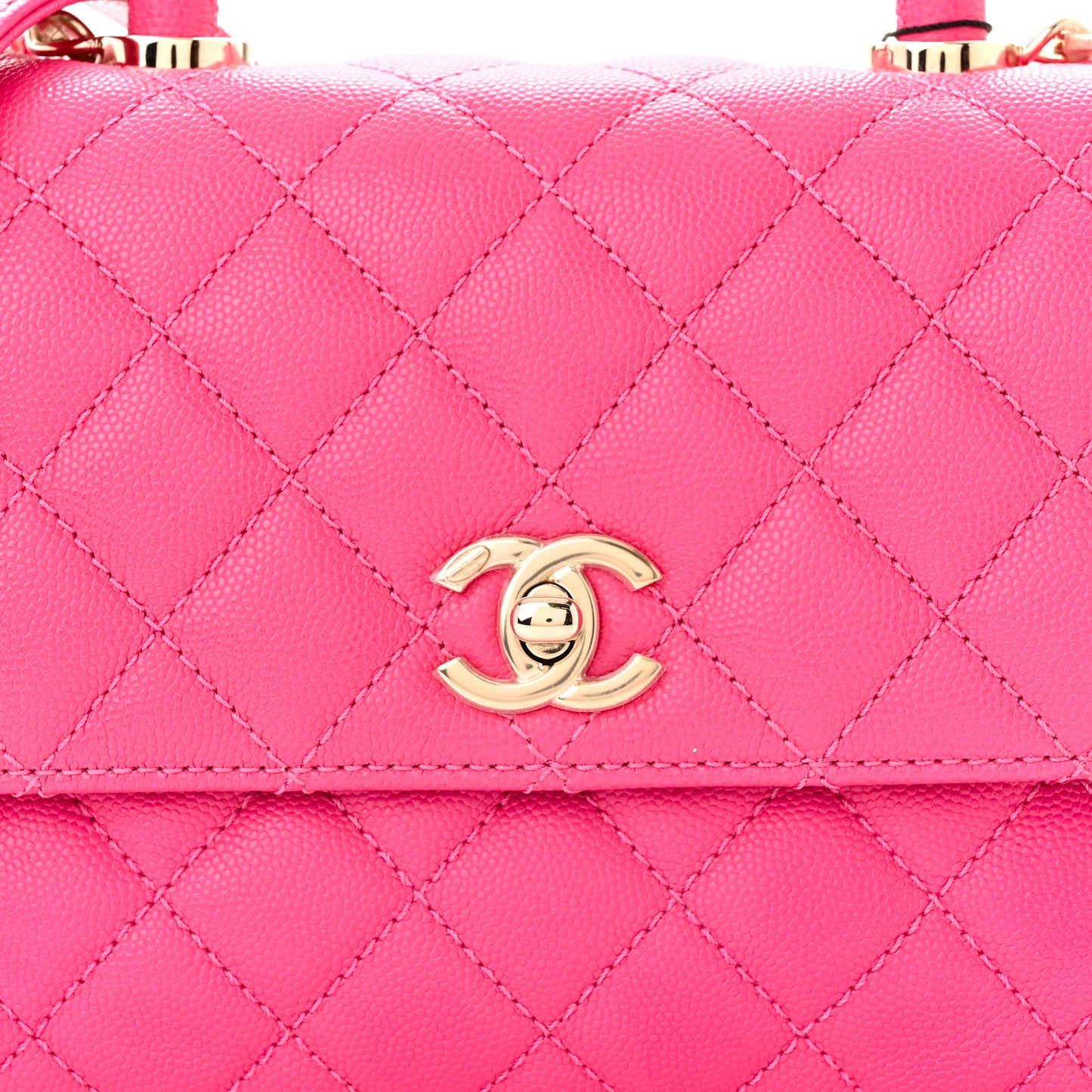 Caviar Quilted Mini Coco Handle Flap Rose
