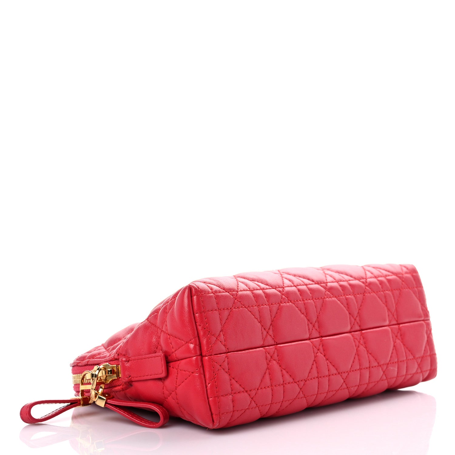 Christian Dior Lambskin Cannage Caro Beauty Pouch Raspberry 4 of 10