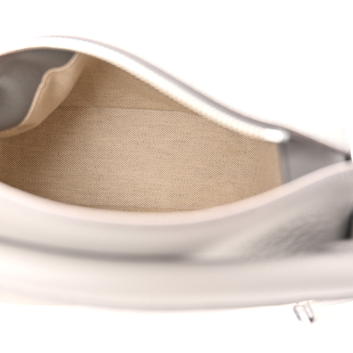 Calfskin Small Puzzle Edge Bag Pearl Grey