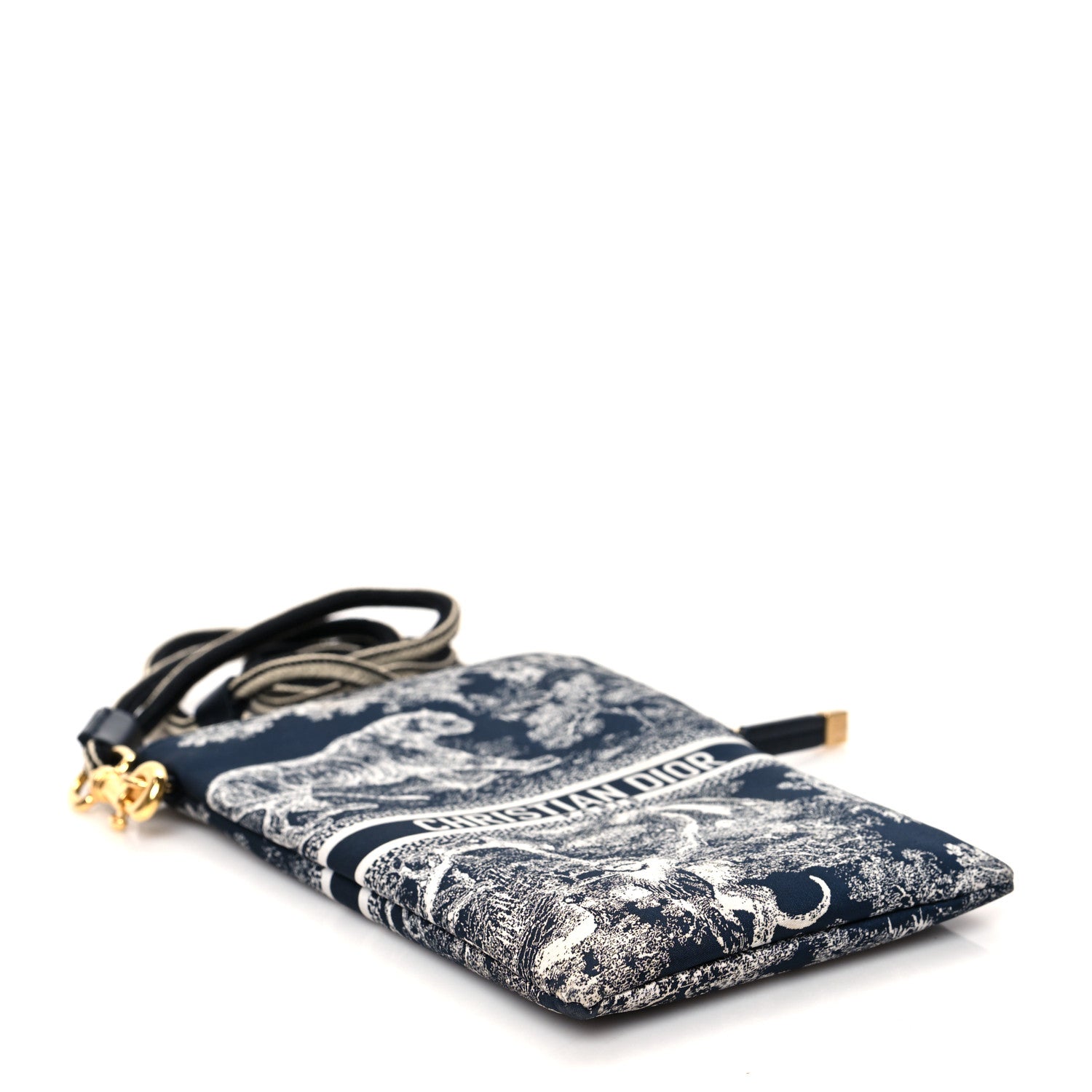Christian Dior Technical Fabric Embroidered Toile De Jouy DiorTravel Multifunction Pouch Blue 5 of 11