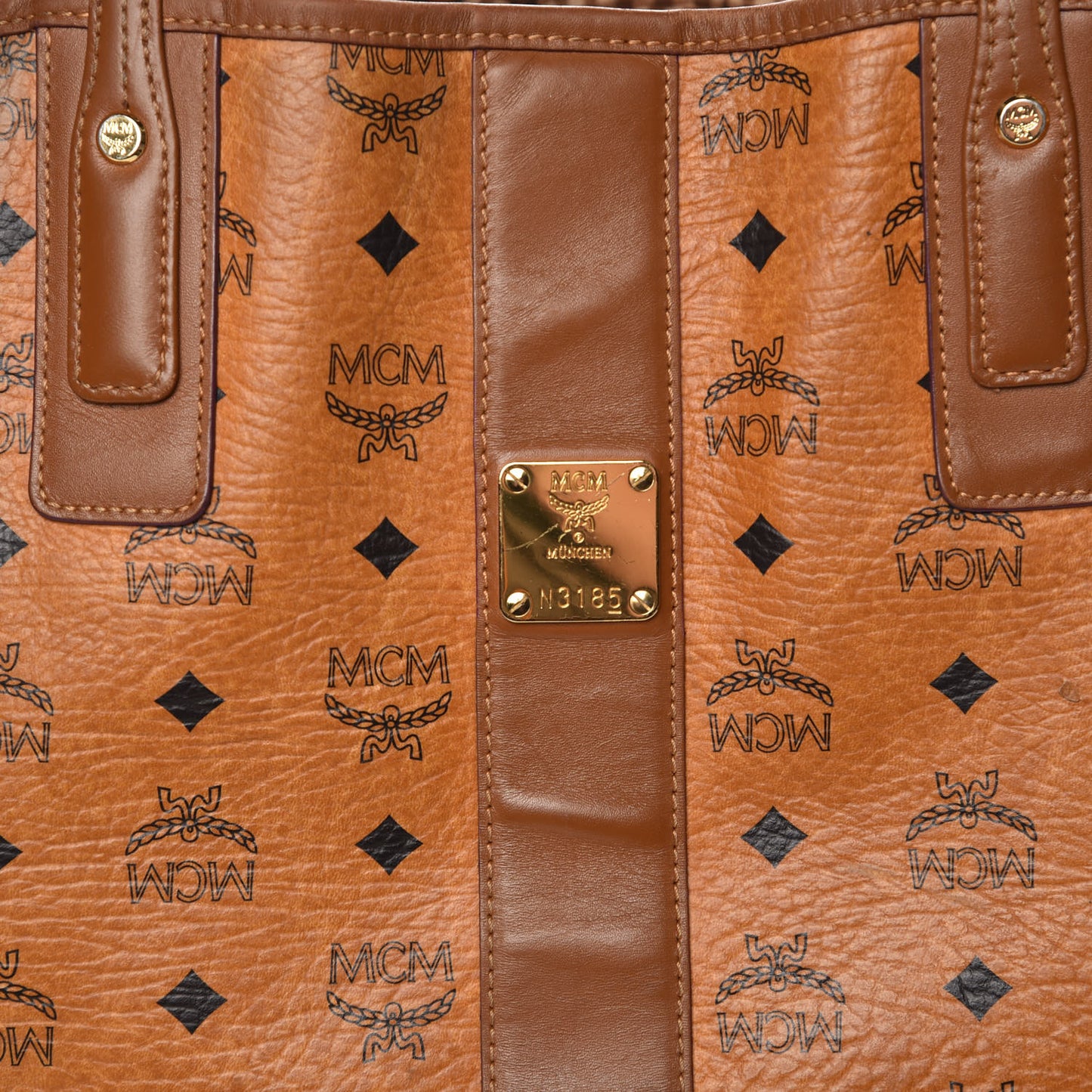 Visetos Large Liz Reversible Shopper Tote Cognac