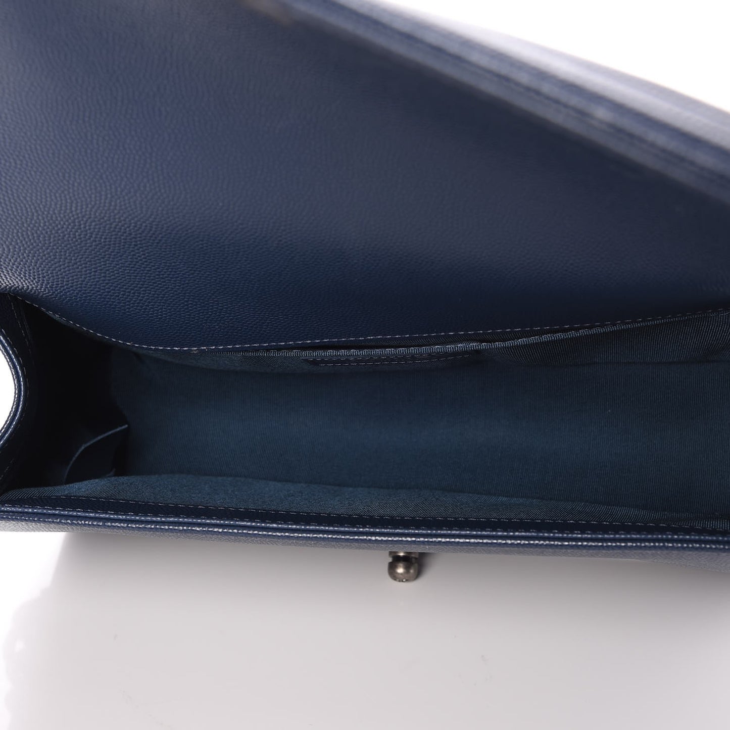 Caviar Quilted Medium Boy Flap Dark Blue