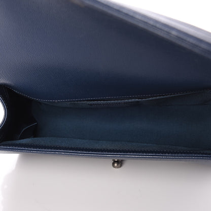 Chanel Caviar Quilted Medium Boy Flap Dark Blue 6 of 9