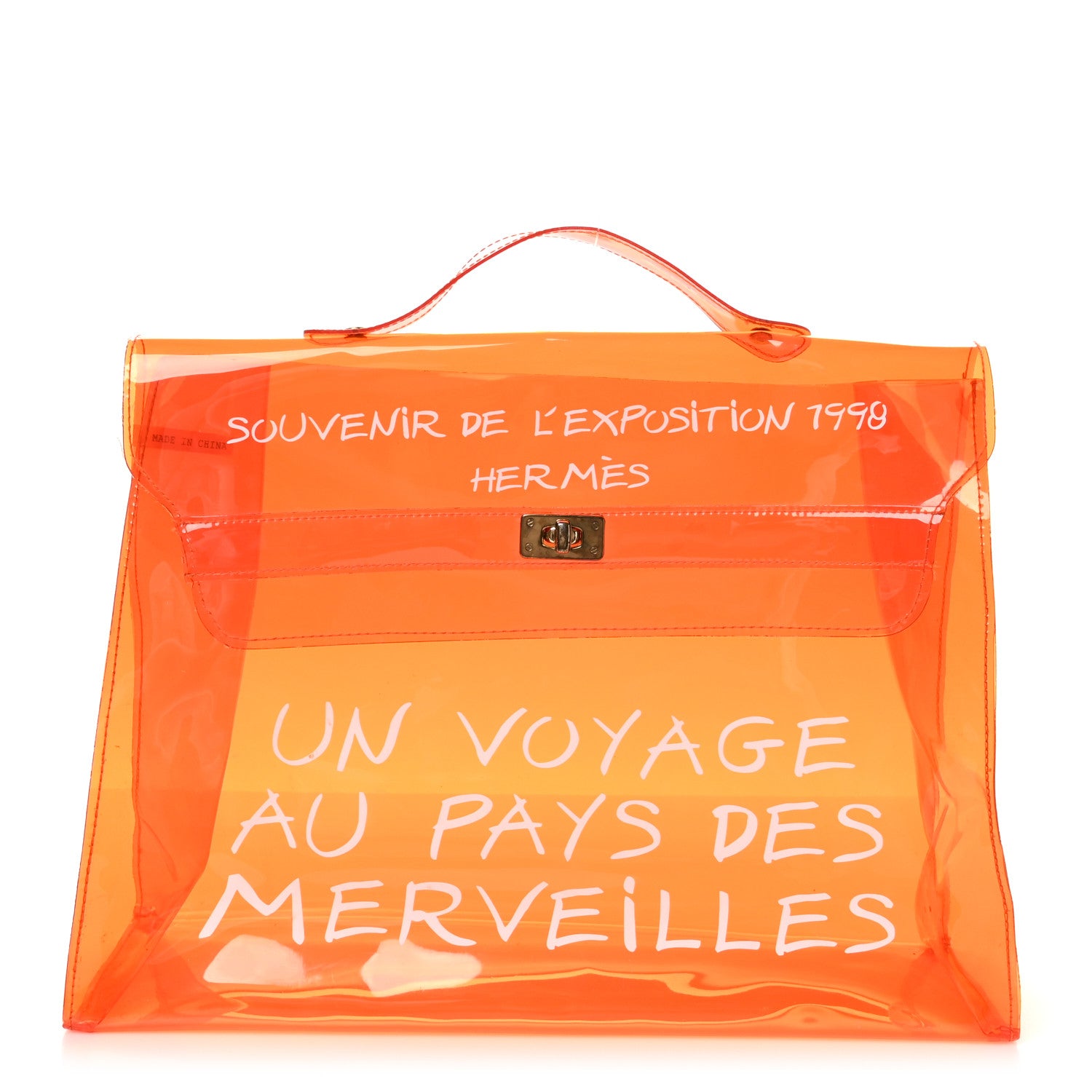 Hermes Vinyl Souvenir De L'Exposition Kelly Orange 1 of 9